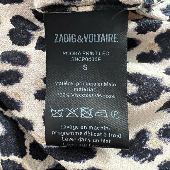 Zadig Voltaire Rooka Leopard Print Shirred Mini Dress Size S - Picture 14 of 16